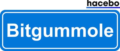 Hacebo - Plaatsnaam Sticker - 29x10 CM - Bitgummole sticker - Verkeersborden sticker - grappige cadeaus - Bitgummole