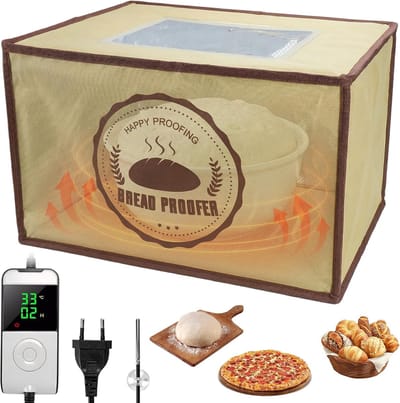 Brood Fermentatiebox - Rijskast - Zuurdeeg Brood Maken - NTC Temperatuur Sensor - 40x25x33 cm - beige