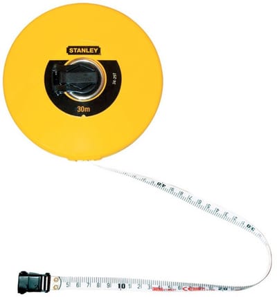 Stanley Landmeter Fiberglas 10m - 12,7mm gesloten kast