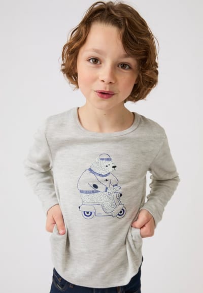 Damart - Thermolactyl T-shirts met zeefdruk voor kinderen - Kinderen - Grijs - 8 JAAR