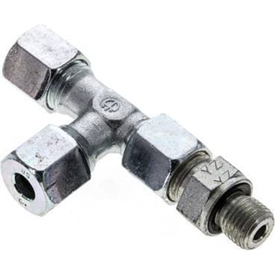 8S & G1/4'' Verzinkt Stalen L-Snijringkoppeling Buitendraad 630bar Verstelbaar ISO 8434-1
