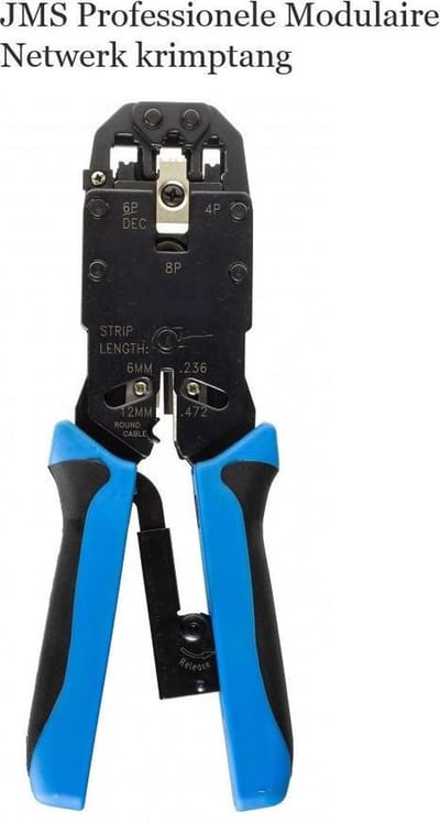 JMS® Professionele Modulaire Netwerk krimptang met ratel. installateurs uitvoering / UTP Tang / RJ45 Tang / Netwerktang
