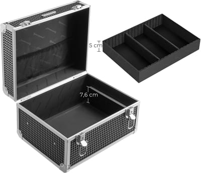 SONGMICS - Make Up Koffer - Met Uitneembaar Lade - Met Slot - Ideaal voor Reizen en Professionals