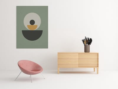 Canvas Schilderij Abstract - Minimalistische Geometrische Vormen - Wanddecoratie - 75 x 100 cm