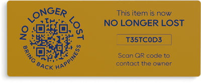 NoLongerLost - Koffer Stickers (x2) - Slimme Sticker groot rechthoekig (6.5 cm x 2.5 cm)- Geel - Unieke QR code - Tracking