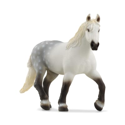Schleich boerderijwereld Percheron-merriefiguur - wit en grijs, 14,7 x 11,2 x 5,2 cm