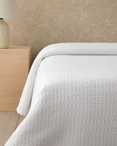 English Home Venice - Summer Blanket - White Collection Bedsprei- 100% Katoen - 200x220 cm - Wit