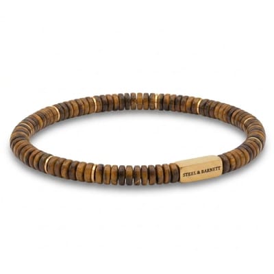 STEEL & BARNETT - Kralenarmband Heren - Tijgeroog - Maat S