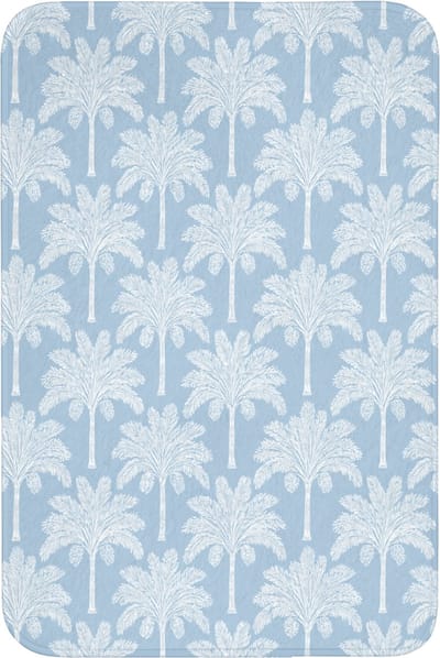 Badmat 60x90 cm - Antislip - Palmboom - Modern - Blauw - Badmatten voor badkamer - Badkamermat - Douchemat - Badkamer mat