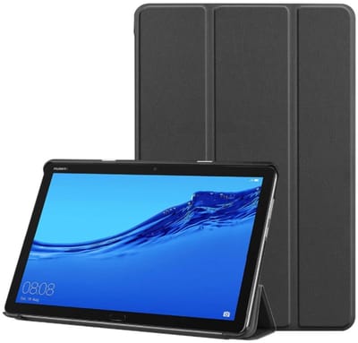 EtuiTab - Huawei M5 Lite 10 - Kunstleer Hoes - Zwarte Kleur - Magnetische Sluiting