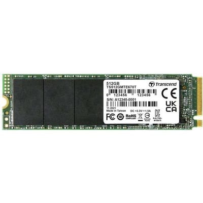 Transcend MTE670T 512 GB NVMe/PCIe M.2 SSD 2280 harde schijf PCIe NVMe 3.0 x4 Industrial TS512GMTE670T