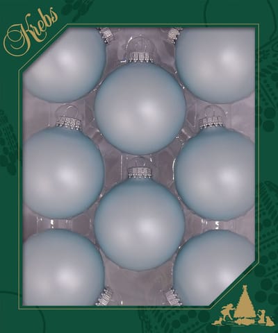 Krebs Kerstballen - 8x stuks - lichtblauw - glas - 7 cm - Kerstversiering/kerstdecoratie