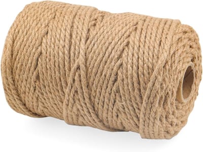 Natuurlijke Jute Touw van 5mm, 100m Gedraaid, Ideaal voor Krabpalen, Luggage en Ambachtelijke Projecten