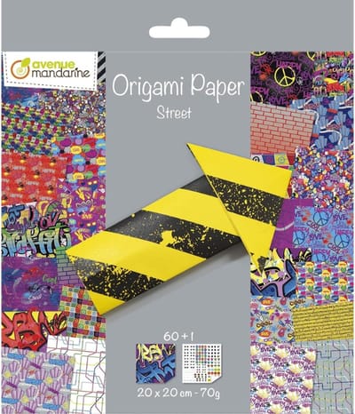 Origami papier Street Art, 60 vel 70g 20 x 20 cm - met motief