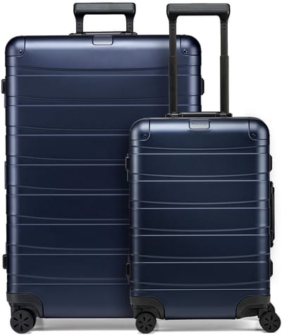 Redolz Pro Aluminium kofferset met 4 wielen S+L - Harde bagage - TSA slot - deep blue
