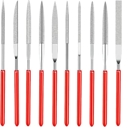 Mini Diamantvijlen - Naaldvijlen Set - Precisie Bewerking - 10 Delige Set - 2 x 100 mm - Zilver