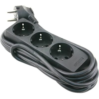 Q-link Tafelcontactdoos 3V RA 1,5m H05VV-F3G1,5 Zwart