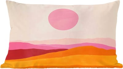 Sierkussens - Kussentjes Woonkamer - 60x40 cm - Heuvels - Oranje - Zon - Abstract