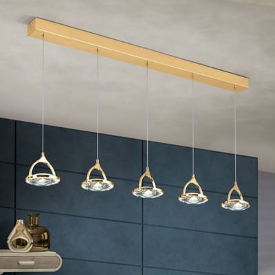 ORION LED balkhanglamp Moon, 5-lamps, goud
