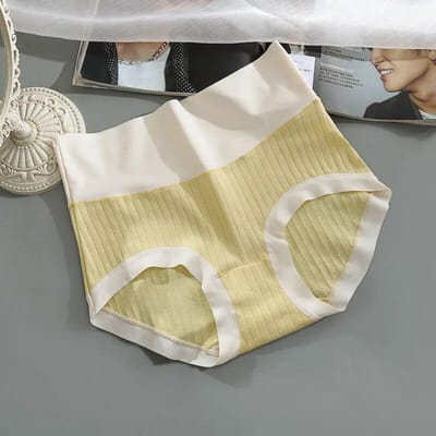 Culottes sans couture femmes slips en coton femme taille haute culottes caleçons Lingerie XL jaune