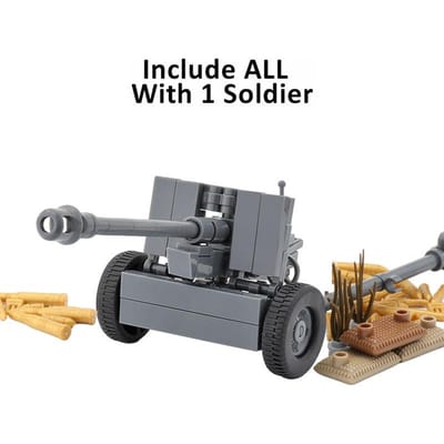 WO2 Duitsland Militaire Wapens Bouwstenen Leger Soldaat Figuur AntiTank Kanon Componenten Moc Speelgoed Voor Kinderen