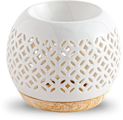Geurbrander - aromabrander - wit - keramiek - Qianbi