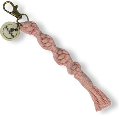Macramé Sleutelhanger - Spiral Knots - Roze - Katoenkoord - Prijs per Stuk - Inclusief Verzendkosten