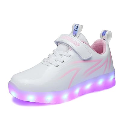 Nieuwe LED Licht Schoenen Opladen Marquee Jongens en Meisjes Lichtgevend Klasgenoten Sportschoenen Trendy Schoenen 27 white