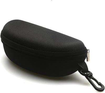Zonnebrilhoesje -Spiegeldoos van Oxford-stof met ophanglus- EVA-doosje met ritssluiting - Drukbestendige - Draagbare brillenkoker - met ritssluiting voor mannen, vrouwen en kinderen - 167 x 76 x 63 mm
