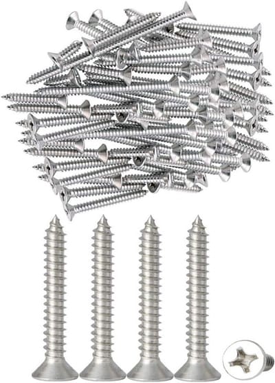 RVS Zelftappende Schroeven 30mm - Phillips Platkop voor Houtbewerking (100 stuks)