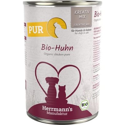 Voordeelpakket Herrmanns vlees puur hondenvoer 24 x 400 g - Bio-Kip
