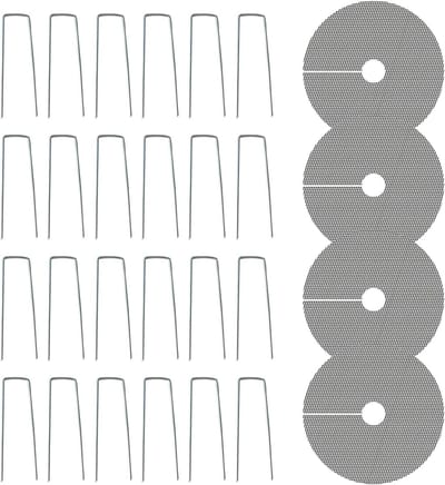Plantbescherming Doek, Snijbaar tot 20 × 4 cm, Anti-Onkruid Materiaal, U-Vormige Spijkers, Versterkte Bevestiging voor Tuinplanten en Buitengebruik (Zwart)