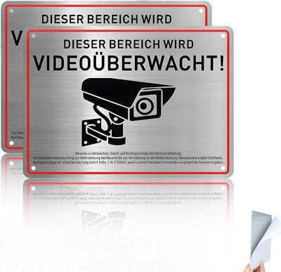 2 stuks Camerabewaking Bordje - Aluminium - Met Melding Toezicht