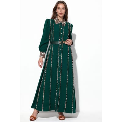 Leopardprint Maxi Overhemdjurk