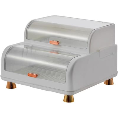 Afdruiprek voor schalen Plastic Afdruiprek voor servies Opbergdoos Afwasbakje Eetstokjes Droogdoos met Deksel Licht wit