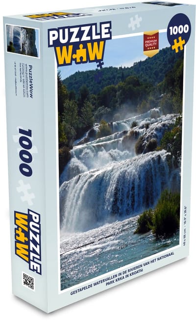 Puzzel Gestapelde watervallen in de rivieren van het Nationaal park Krka in Kroatië - Legpuzzel - Puzzel 1000 stukjes volwassenen