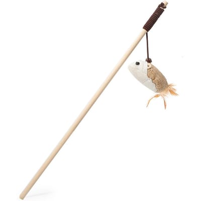 Kattenplagerstok Houten plagerstok Interactieve klauwslijpstok Speelgoed Duurzaam Interessant Grappig beige