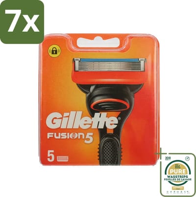 7 x Gillette - Fusion 5 - Navulscheermesjes - 5 Navulmesjes - Grootverpakking - Scheermesjes - Scheren - Scheren Mesjes - Scheren Voor Gezicht - Scheren Voor Mannen
