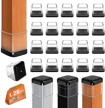 Stoelrubbers - 28 stuks vierkante siliconen doppen voor tapijtbescherming van meubels