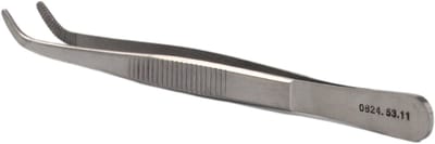 Anatomisch pincet Gebogen Lengte: 16 cm Medipharchem - RVS - Geribbelde bek - Gebogen
