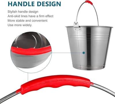 Multifunctionele Metalen Emmer voor Water, Tuin en Meer - 12 Liter - Zilver