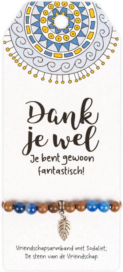 Vriendschapsarmband met sodaliet | Blauw | Dankjewel