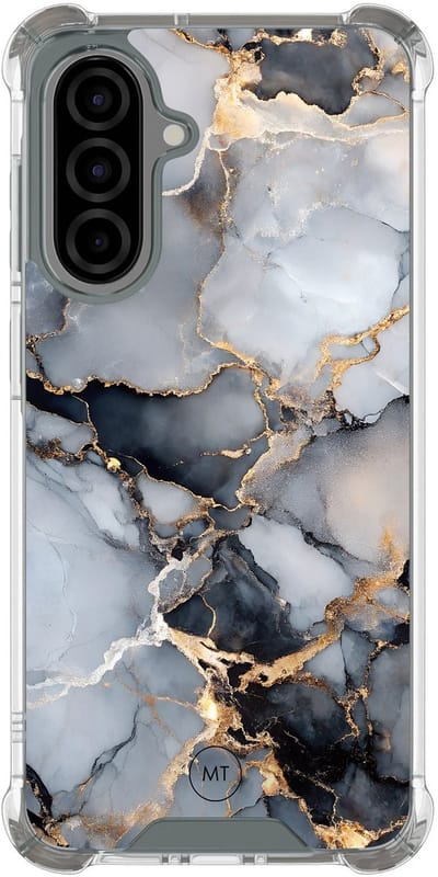 Hoesje (shockproof) geschikt voor Samsung Galaxy A36 - Marble mist - Extra sterke case - TPU/polycarbonaat - Marmer - Grijs, Transparant