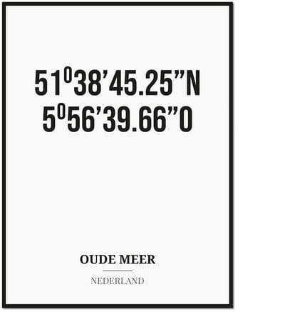 Poster/kaart OUDE MEER met coördinaten
