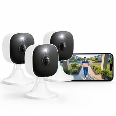 Wifi IP Bewakingscamera voor Binnen (2K-resolutie, tweeweg-audio, nachtzicht tot 10 m, tot 512 GB lokaal geheugen op TF-kaart) - 3pc