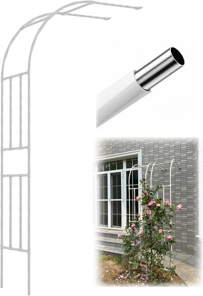 Tuinboog voor klimplanten Metalen rozenrek 150x240 cm Buitenpergola voor achtertuin Witte bruiloftsdecoratie Duurzame ondersteuning voor wijnranken en bloemen