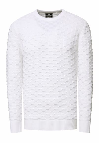 Chunky patroon effen kleur trui met ronde hals
