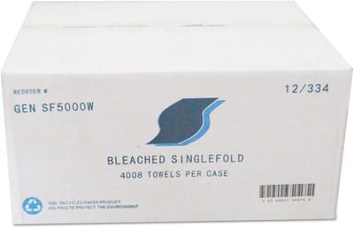 Witte Papieren Handdoeken 1 Laags - Extra Zacht & Absorberend - 12 Rollen (4008 Stuks)