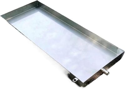 Opvangbak Wasmachine - Lekbak Airco - Condens Afvangen - Roestvrij Staal - 100x10cm - Zilver