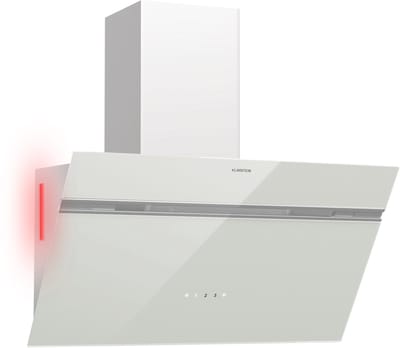 Klarstein Afzuigkap Alina 70cm Afzuigkap, 600 m³/h Luchtstroom, A-Energie-efficiëntie, touchbediening, LED-verlichting, Stil 68 dB, Afvoer & Recirculatie, Wit - 120 cm - voor Keuken - Koolstoffilter Energiezuinig - Dampkap - Wasemkap